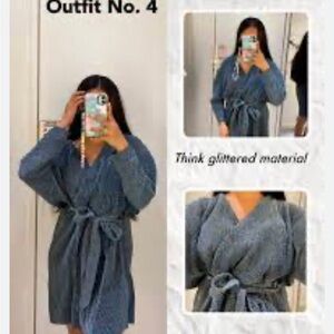 H&M Blue Glittered Mini Dress